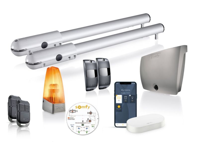 Napęd do bramy skrzydłowej z centralką do zdalnego sterowania Somfy SGS Essential z Connectivity kit 1 szt.