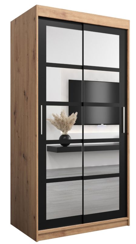 Szafa przesuwna Abiks ROMA 2 100 artisan + czarny mat 1 szt.