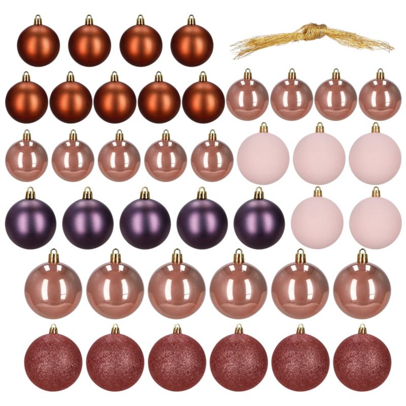Bombki choinkowe Springos zestaw 40 szt. dekoracji do stroika nietłukące 1 kpl.