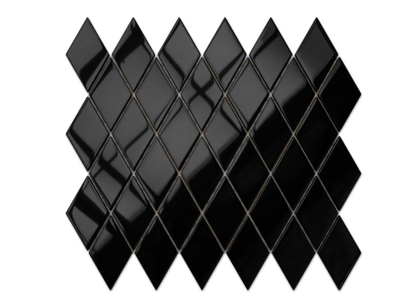 Mozaika szklana Ilcom karo romb czarny połysk 25.0 x 29.2 cm 1 szt.