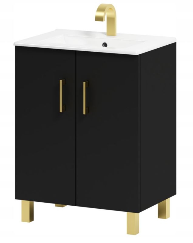 Szafka łazienkowa ADK Meble pod umywalkę Viki 50 czarna 1 szt.