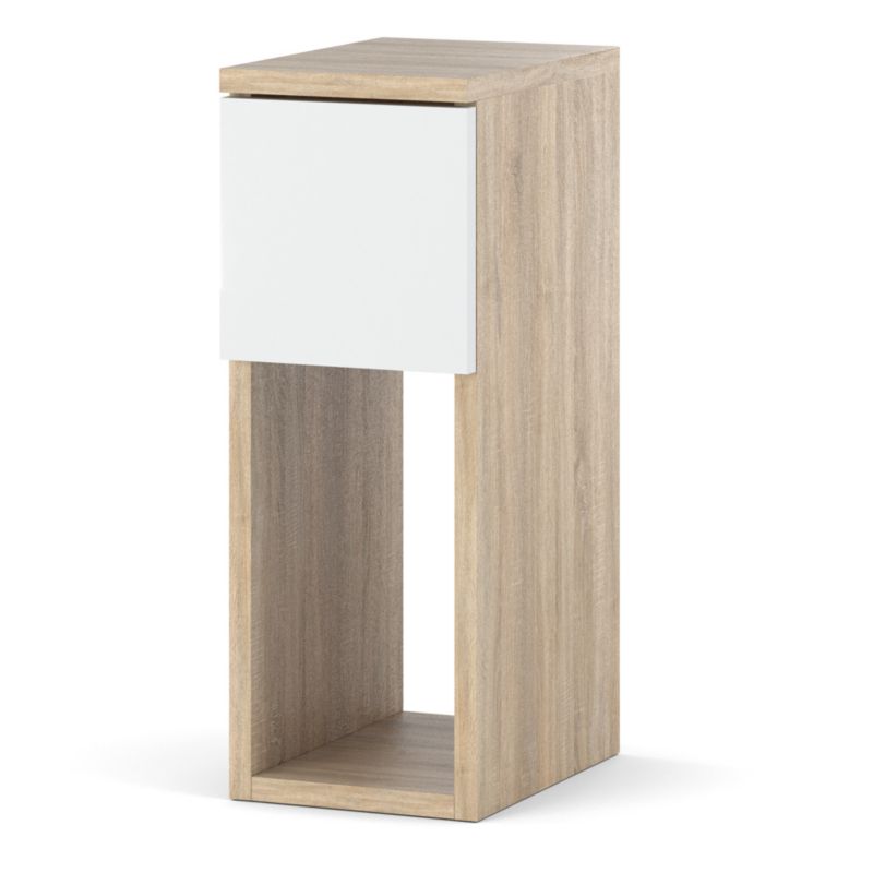 Szafka Nocna Hurtownia-Mebli Szuflady 1 FIGO 20cm Dąb Sonoma Biały Mat 20x30x55 cm 1szt.