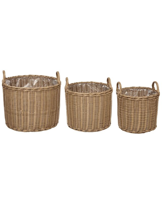 Zestaw 3 doniczek Pendula Technorattan 33/37/45 cm Naturalny 1 kpl