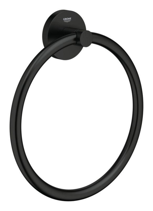 Wieszak na ręczniki Grohe Start czarny metalowy ukryte mocowanie, przymocowanie lub klejenie 1 szt.