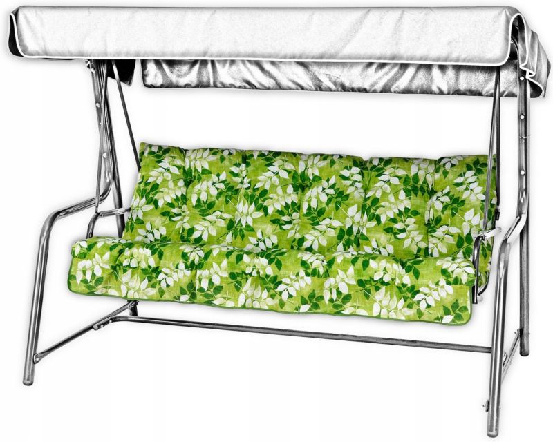 Poduszka na huśtawkę ogrodową AMPO 135 cm zielony biały 1 szt.
