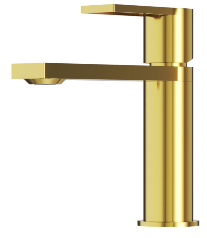 Bateria Umywalkowa Granitan Złota Nowoczesna Niska Łazienkowa Mosiężna Kran Arma 1 szt.