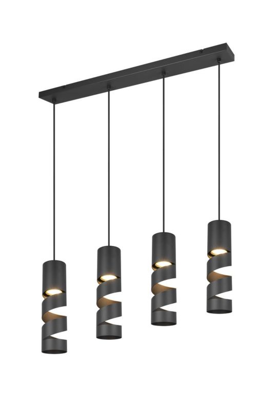 Lampa wisząca Trio Stream 3995 czarna nowoczesna 4xGU10 x 1 szt.
