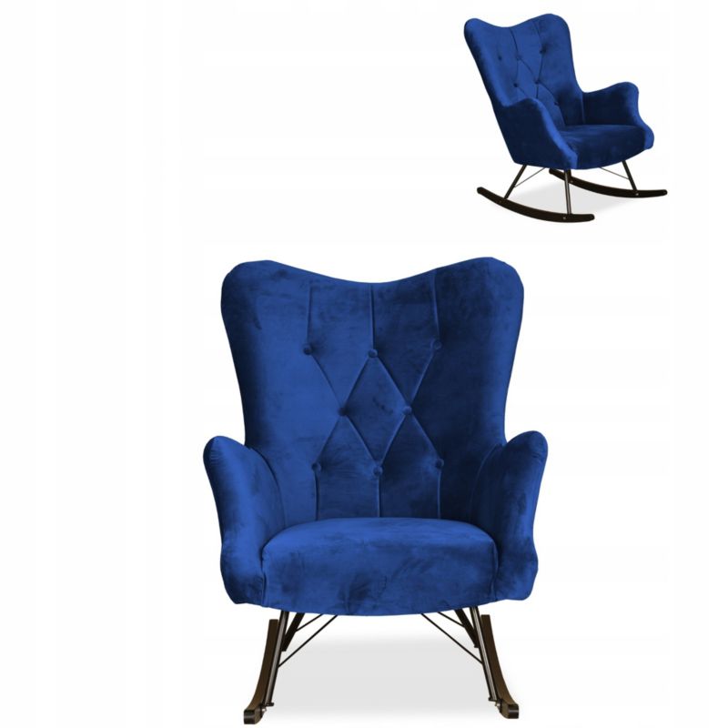 Fotel uszak do salonu bujany Family Meble Luna niebieski 1szt