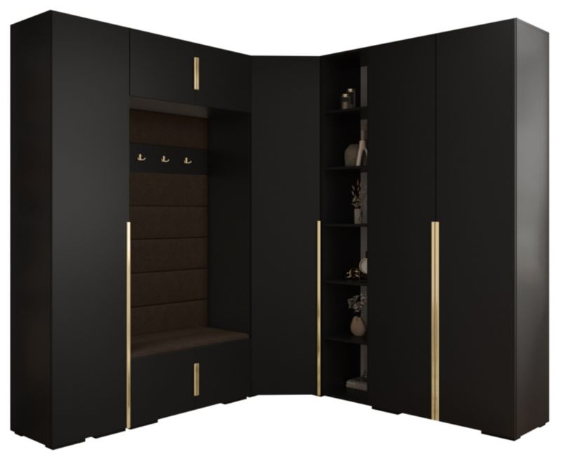 Garderoba do przedpokoju Abiks INOVA 1 Z2 czarny+złoty+manila04 1szt.