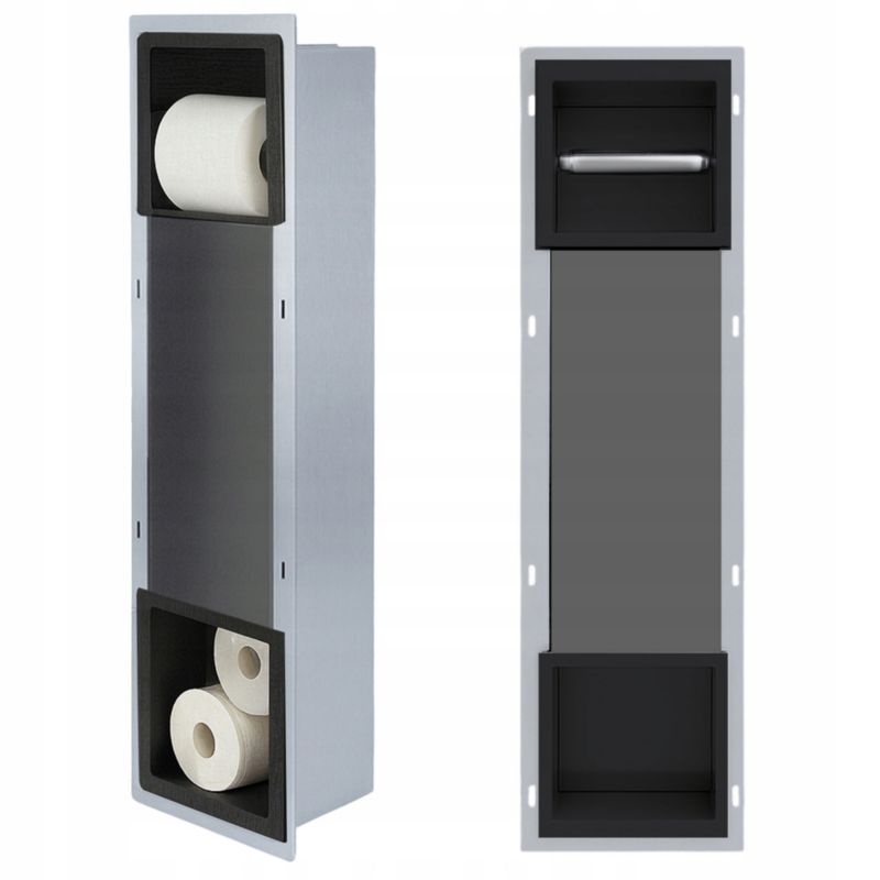 Uchwyt wnękowy na papier Estiva ARE Black 74x19x12 cm czarny schowek 2w1 1 szt.