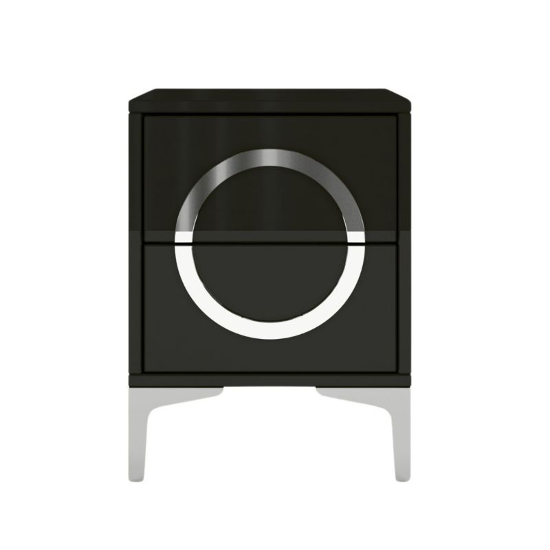 Czarna nowoczesna szafka nocna Dancan EVA połysk 1 szt.