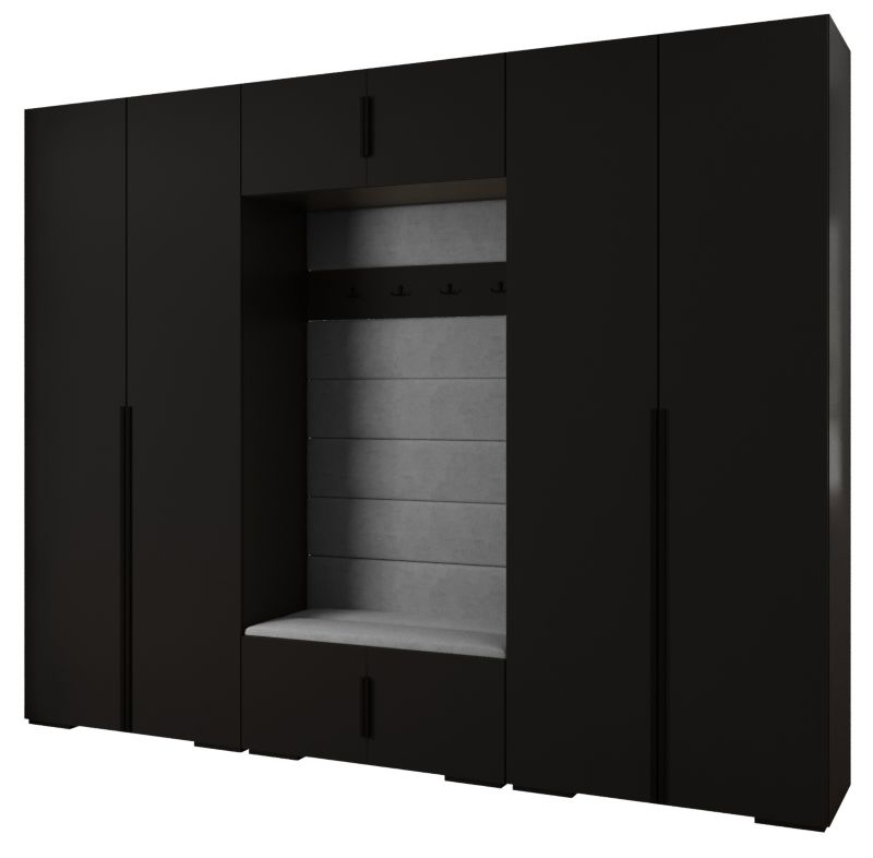 Garderoba do przedpokoju Abiks INOVA 1 Z9 czarny+czarny+manila16 1szt.