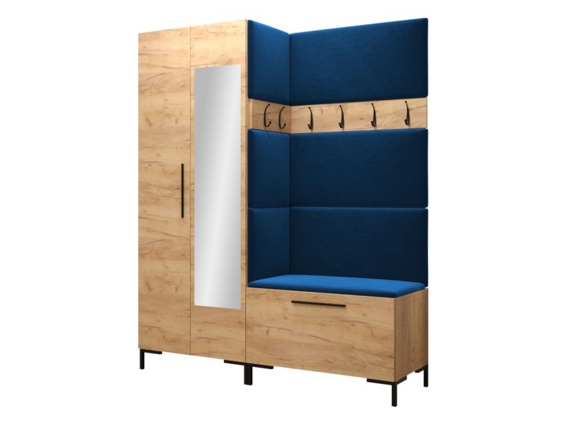 Garderoba MIRJAN 24 Zilion IX dąb craft + granatowy 1 kpl.