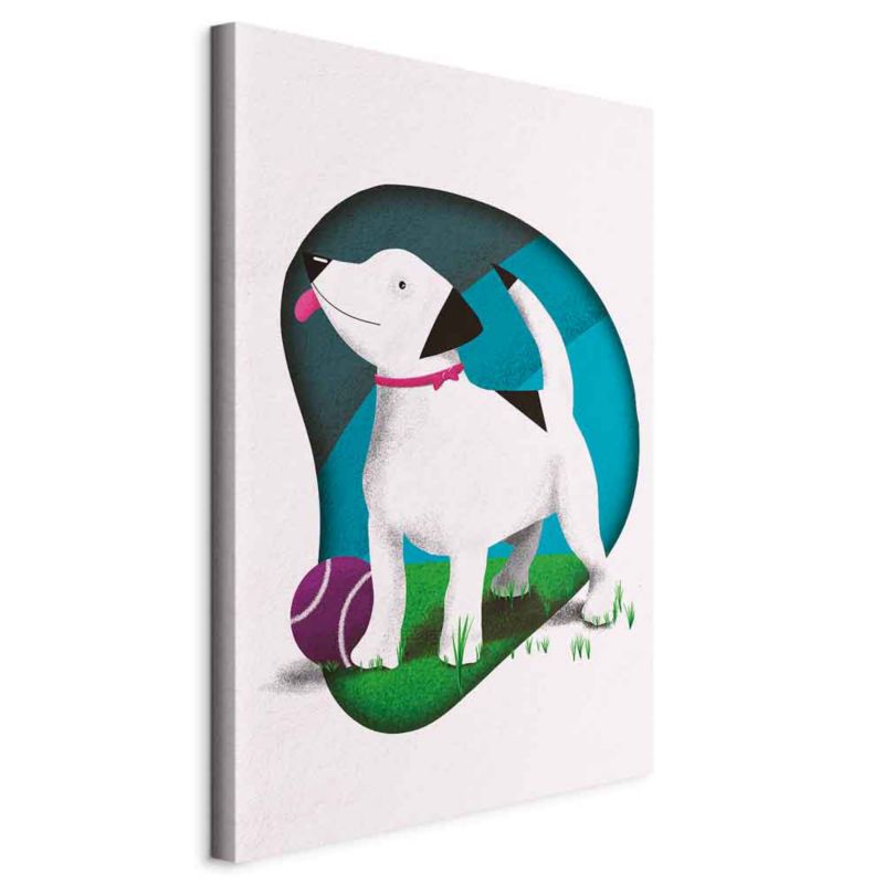 Obraz Artgeist Pies i piłka 20 x 30 cm flizelina 1 szt