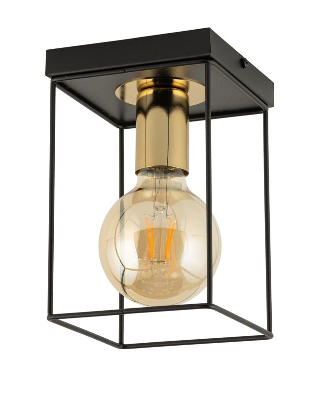 Lampa sufitowa wisząca Sigma Lighting Vox 6166 czarno-złota dekoracyjna 1xE27 x 1 szt.