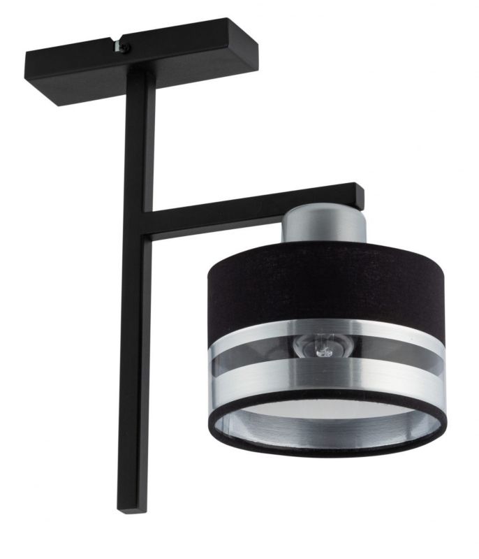 Lampa sufitowa wisząca Sigma Lighting Pro 4497 czarno-srebrna dekoracyjna 1xE27 x 1 szt.
