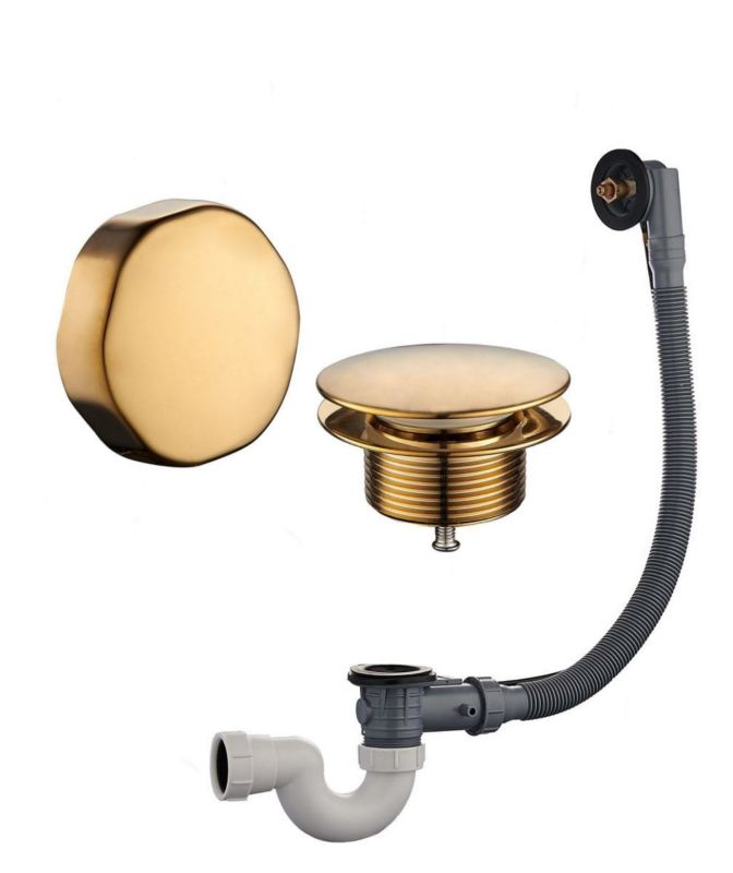 Syfon wannowy Wiesbaden zestaw kompletny złoty półmat klasa Premium 1szt