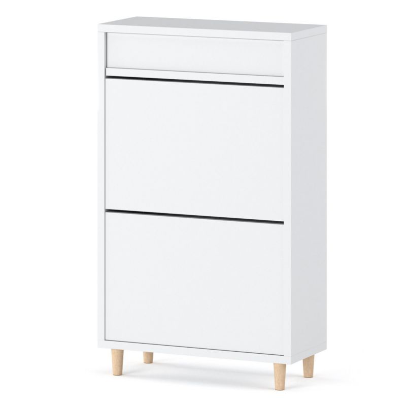 Szafka Na Buty Hurtownia-Mebli 2 Drzwi Olivier 2SZ 55cm Biały Mat Biały Mat 55x28x94.5 cm 1szt.