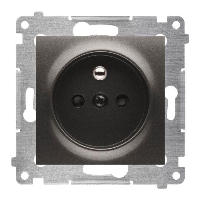 Gniazdo pojedyncze Kontakt-Simon S54 z uziemieniem antracyt