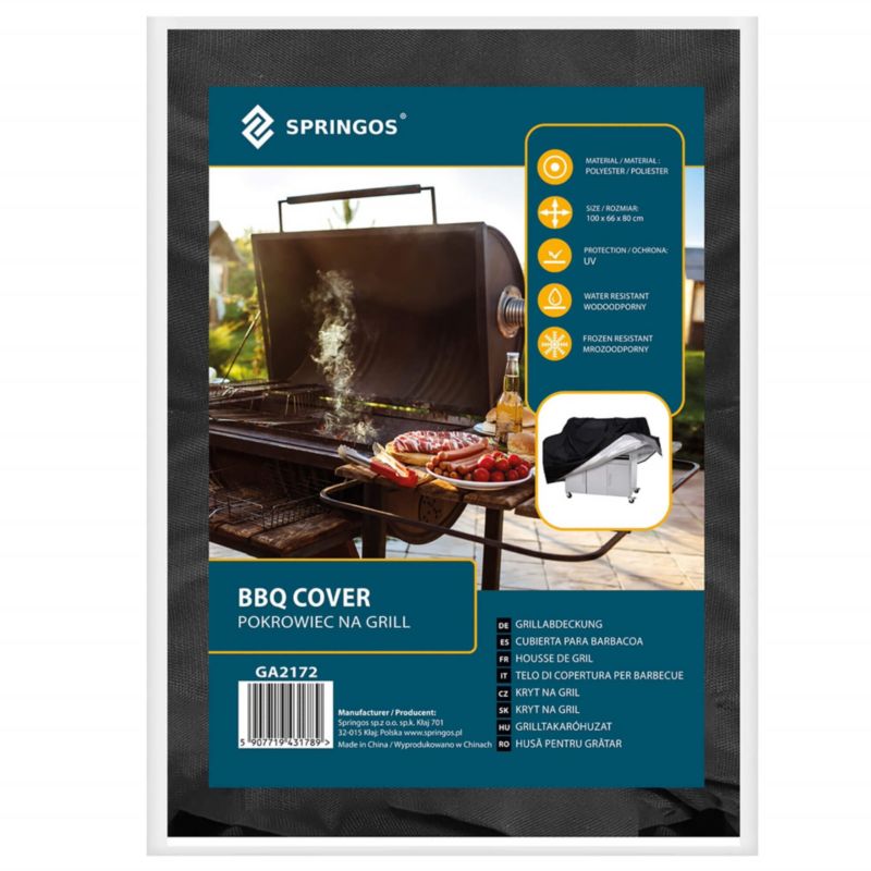 Pokrowiec na grilla Springos 60x65x80 cm plandeka wodoodporna czarna 1 szt.