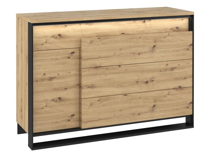 Komoda MIRJAN 24 Quant QA-08 z oświetleniem dąb artisan / czarny 1 szt.