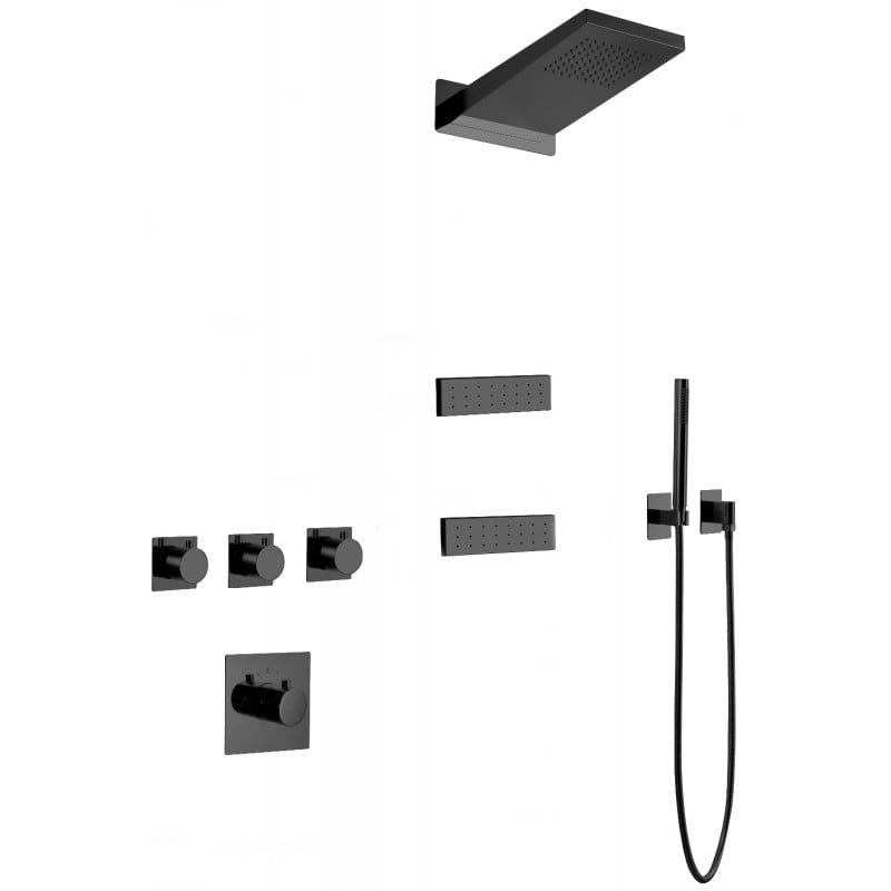 Zestaw prysznicowy podtynkowy Mexen Fall czarny 1 szt.