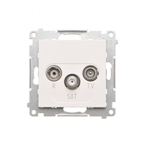 Gniazdo antenowe R-TV-SAT przelotowe Simon 55 biały mat TASP.01/111 1szt