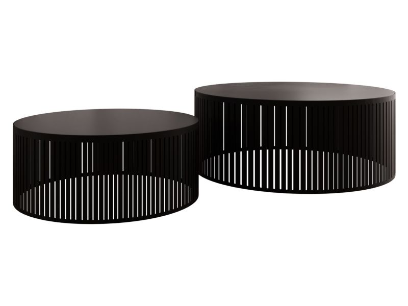 Zestaw 2 stolików kawowych MIRJAN 24 Velede czarny molet 2 szt.