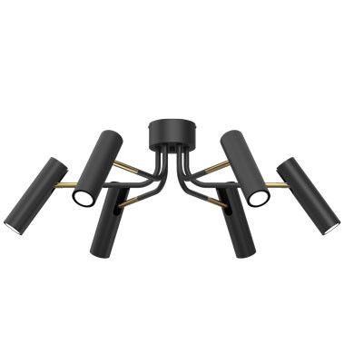 Lampa sufitowa wisząca Luminex Axion 3252 czarny mat-złoty połysk minimalistyczna 6xGU10 x 8W 1 szt.