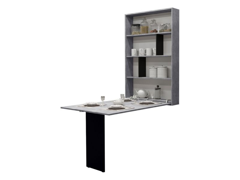 Stół wiszący ścienny MIRJAN 24 Abi beton / czarny 1 szt.