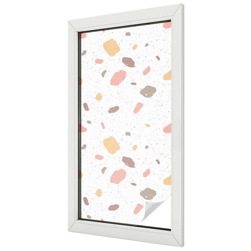 Folia Chroniąca Prywatność Mrożona Wallfluent 50x100 cm Witrażowa Naklejka Na Szybę Abstrakcyjne terrazzo 1 rol.