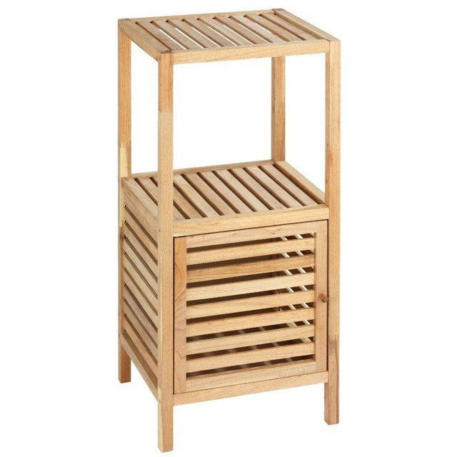 Regał łazienkowy Wenko Norway orzechowy, 3 półki, z drzwiczkami, 39,5x35,5x86 cm, 1 szt.