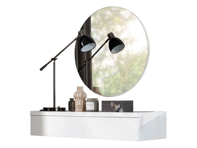 Toaletka z lustrem MIRJAN 24 Navene biały / biały połysk 1 szt.