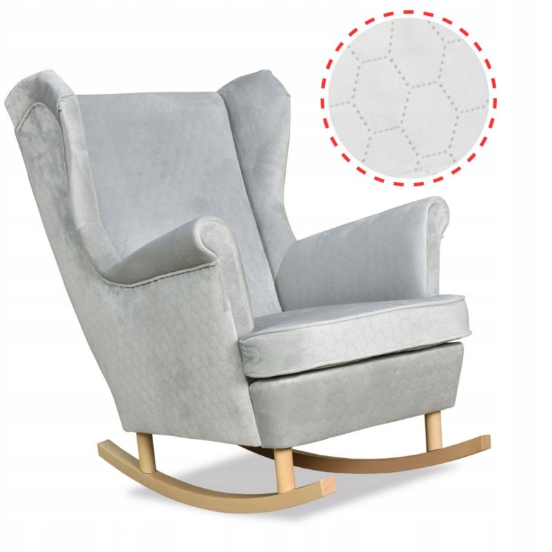 Fotel uszak do salonu bujany Family Meble Angelo jasno szary 1szt