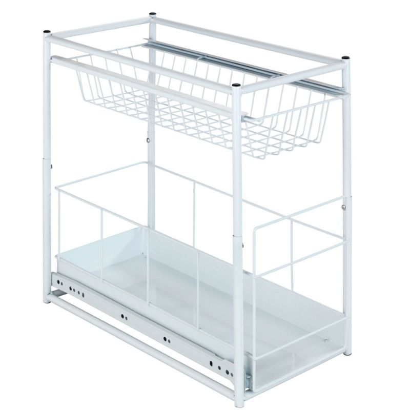 Półka kuchenna Wenko 2-poziomowa z szufladami metal biały 1 szt.