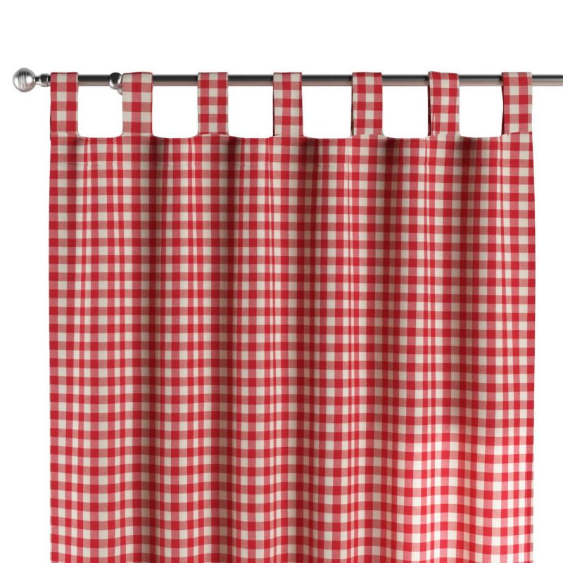 Zasłona na szelkach 1 szt. 130 x 245 cm Dekoria czerwono-biała kratka (1,5x1,5cm) 1 szt.
