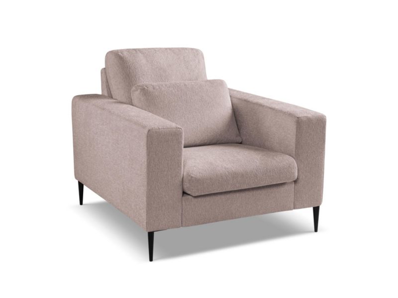 Fotel LaMiaSofa DIANO z tkaniny szenilowej 93x105 cm pudrowy róż 1 szt.