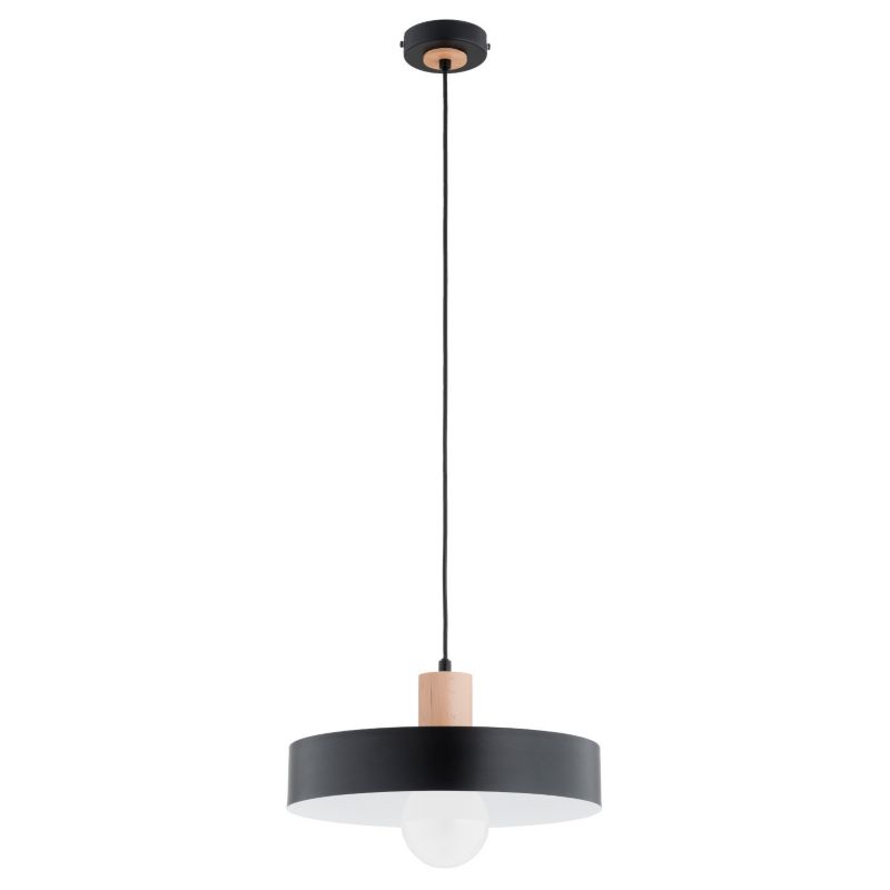 Lampa wisząca Alfa Newada 4512 czarna-jasne drewno-biała do kuchni 1xE27 x 15W 1 szt.