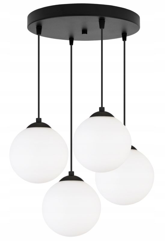 Lampa sufitowa wisząca okrągła Light Home LH Florence 4x E27 60W czarny/biały 15cm 1szt.