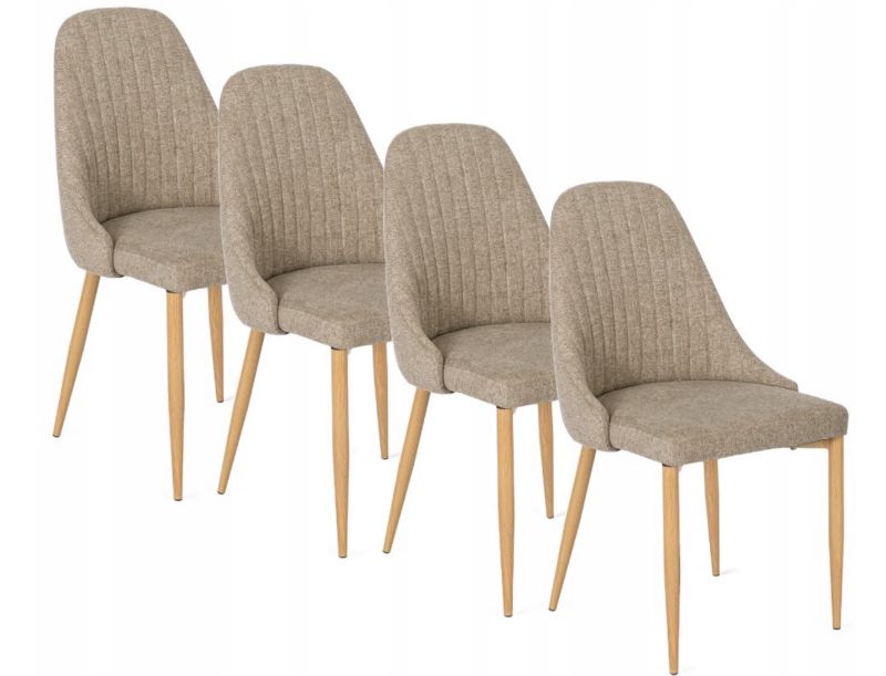 Zestaw Mebel Elite TORINO Krzesło Tapicerowane Skandynawskie Kuchenne Beżowe 4x 1 kpl