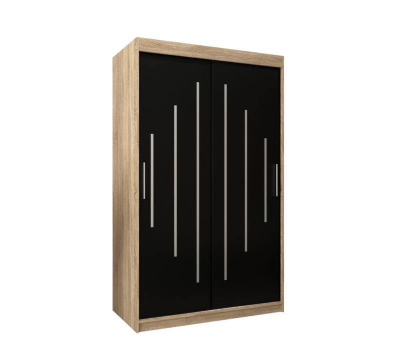 Szafa przesuwna Garderoba Abiks YORK 120 sonoma/czarny 1 szt.