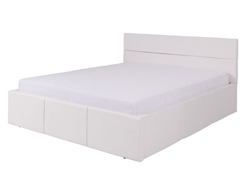 Łóżko tapicerowane MIRJAN 24 Calabrini 10 160x200 biała ekoskóra 1 szt.