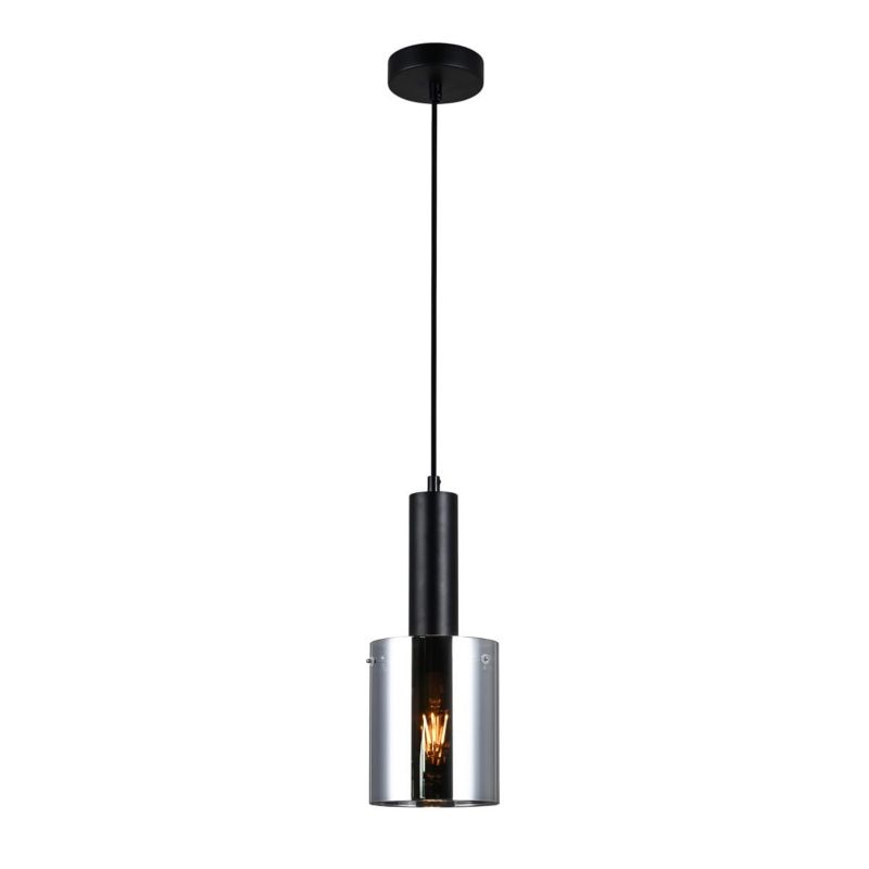 Lampa sufitowa wisząca Italux Sardo 1270 czarno-srebrna 13 cm szerokości 1xE27 x 40W 1 szt.