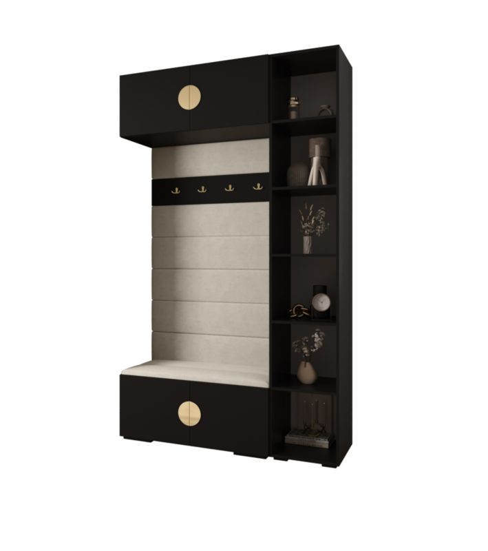 Garderoba do przedpokoju Abiks INOVA 4 Z20 czarny+złoty+manila02 1 szt.