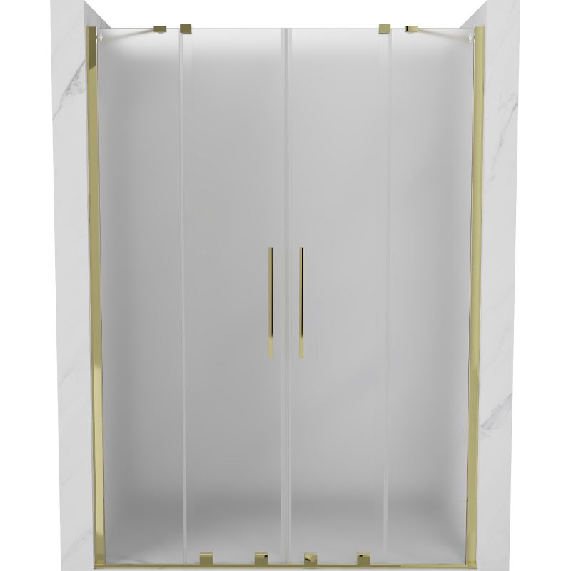 Drzwi prysznicowe przesuwne Mexen Velar szron złoty 140x200 cm 1 szt.