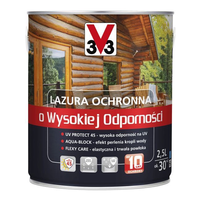 Lazura ochronna o wysokiej odporności V33 dąb złocisty 2,5 l