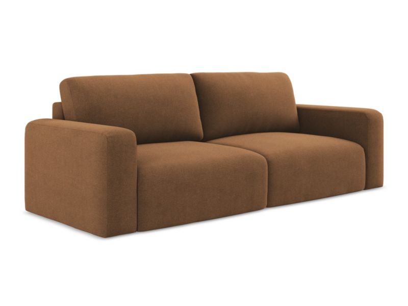 Kanapa 3-osobowa z funkcją spania LaMiaSofa OSTIA z tkaniny strukturalnej 244x102 cm terakota 1 szt.