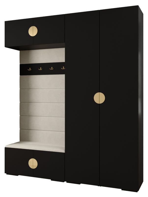 Garderoba do przedpokoju Abiks INOVA 4 Z18 czarny+złoty+manila02 1 szt.