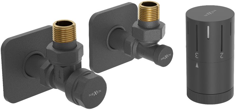 Zestaw termostatyczny kątowy Mexen G05 antracyt W901-958-909-66 1 szt.