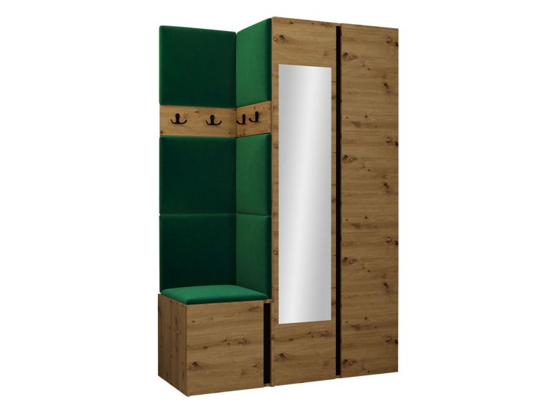 Garderoba MIRJAN 24 Orion XXVI dąb artisan/czarny + butelkowa zieleń 1 kpl.